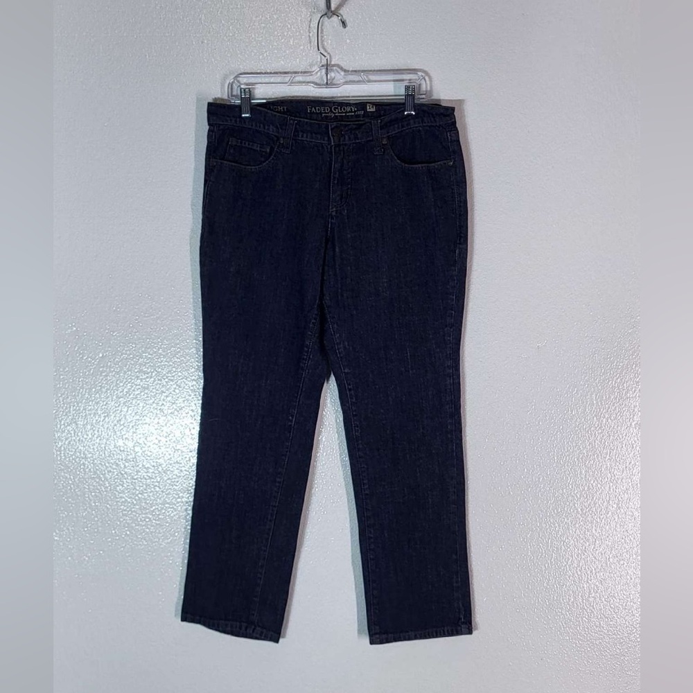 Faded Glory Women's 14 Petite Straight Leg Dark Denim Jeans
